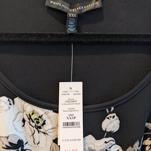 White House Black Market Women's Petite Reversible Sheath Dress - Size XXS Petit - Picture 3 of 9